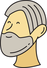 Beard Man Face Character Illustration