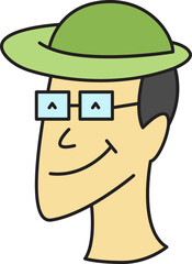 Male Face Character Illustration