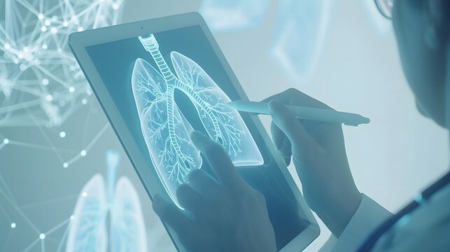 Medical technology, medical research, human organs, lungs, breathing