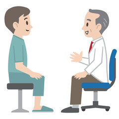 健康診断で診察する医師のイラスト