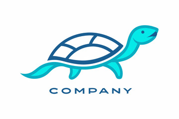 A minimal logo with a smooth outline of the turtle