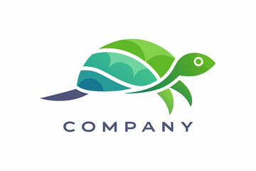 A minimal logo with a smooth outline of the turtle