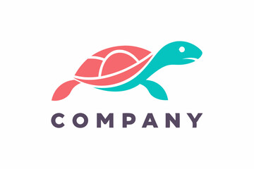A minimal logo with a smooth outline of the turtle