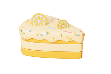3d rendering cartoon fruit cake