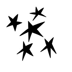 black and white stars