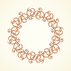 Old cute romantic book ribbon bow swirly tag swoosh element isolated on white paper card backdrop. Freehand black ink pen outline drawn curly corner sketchy in artistic rustic curlicue scrawl style