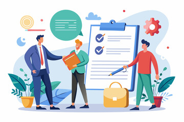 Employment contract agreement, corporate partnership document with signature, new employee signing contract, legal paperwork, recruitment document concept, businessman handshake with contract paper.
