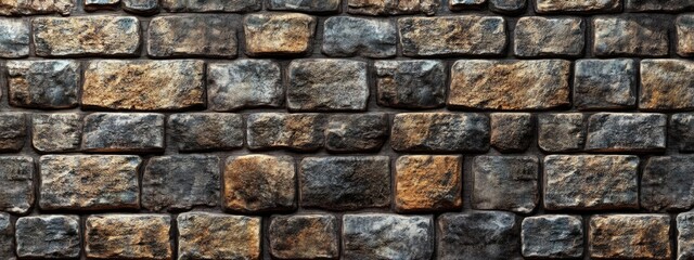 Fototapeta premium 3D rendering of a stone brick wall background