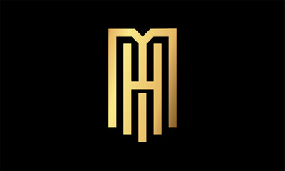 Golden luxury H logo design
