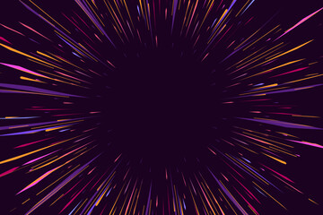 Comic book speed black lines background. Radial design for comic books and manga. Anime explosion effect. Anime art frame