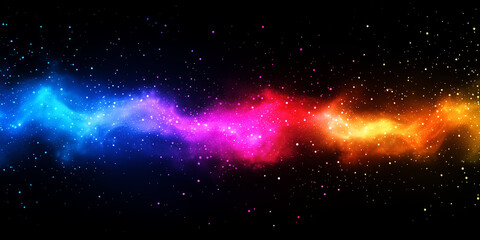 Naklejka premium Colorful abstract technology background with futuristic orange pink and blue color on black background.