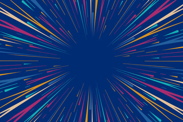 Comic book speed black lines background. Radial design for comic books and manga. Anime explosion effect. Anime art frame