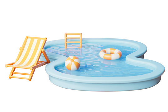3d rendering summer swimming pool