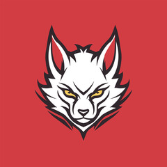 Scary Expressive Wolf Head Logo Illustration - Mascot for Gaming and E-Sports
