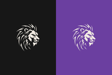White Lion Head Logo - Gaming Mascot with Menacing Expression