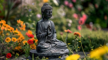 Obraz premium Buddha Statue in a Garden