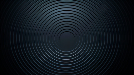 Abstract black concentric circles creating a modern and sleek background, perfect for tech design, luxury branding, or minimalist art, copy space