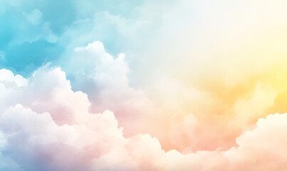 watercolor background with clouds-generative ai