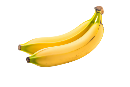 High-resolution banana isolated on transparent background, perfect for culinary design projects, healthy eating visuals, and fresh produce illustrations in food photography and graphic design.