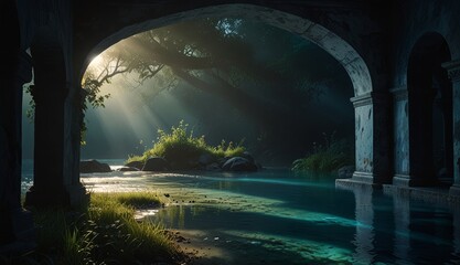 Serene River Light Reflection