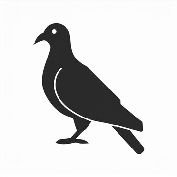 recommend clip art: pigeon black icon isolated on white