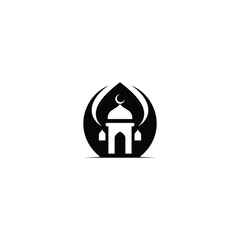 Mosque Logo.  This is a minimalist mosque logo that has seven domes, designed in a line style so it looks elegant.