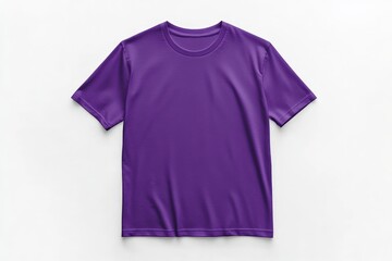 A plain purple t-shirt with short sleeves shown simply in the image. It has a round neck and is simple in design, suitable for casual wear and styled against a white background.