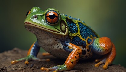 Colorful Tropical Frog Portrait