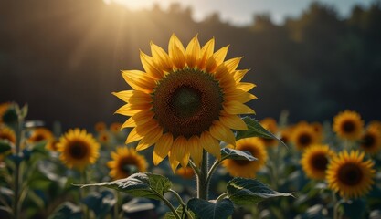 Sunflower Field at Sunrise