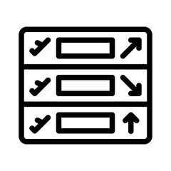 flight arrivals line icon