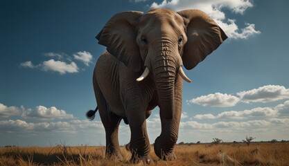 Fototapeta premium Majestic Elephant in Natural Habitat