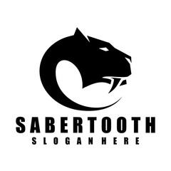 sabertooth circle logo illustration design vector 