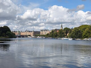 Obraz premium Boats between Stockholm's islands