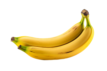 High-resolution banana isolated on transparent background, perfect for culinary design projects, healthy eating visuals, and fresh produce illustrations in food photography and graphic design.