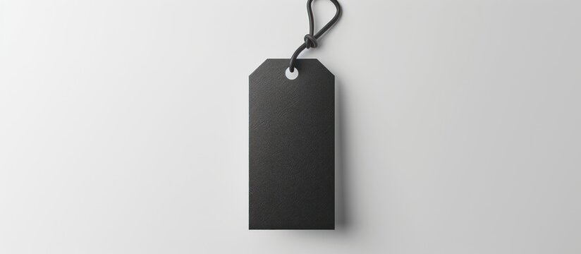 black square clothing tag collection, gift tag mockup