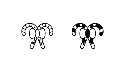 Candy Cane icon design with white background stock illustration