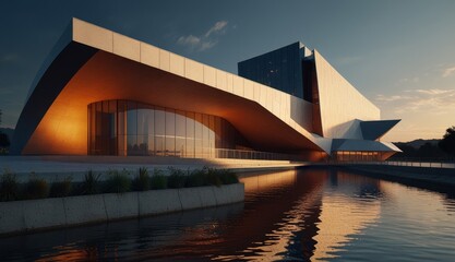 Fototapeta premium Modern Architecture with Reflection