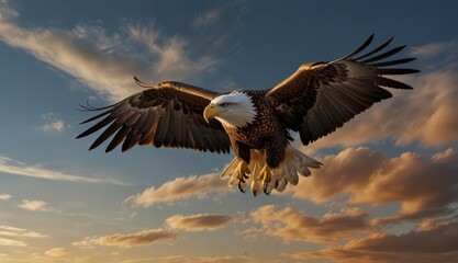 Obraz premium Majestic Bald Eagle in Flight