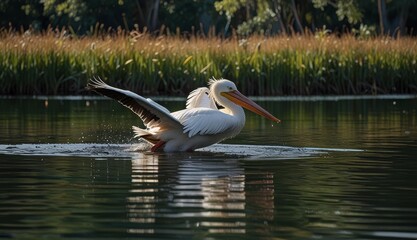 Majestic Pelican at Sunrise