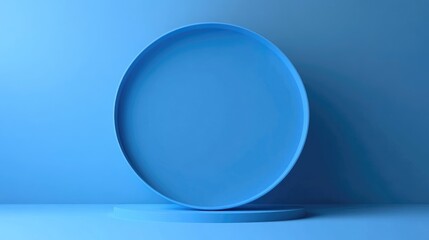 3D rendering of an abstract blue circle minimal background Suitable for advertising design cosmetic promotions presentations medical themes science technology banners food fashion and business Illu
