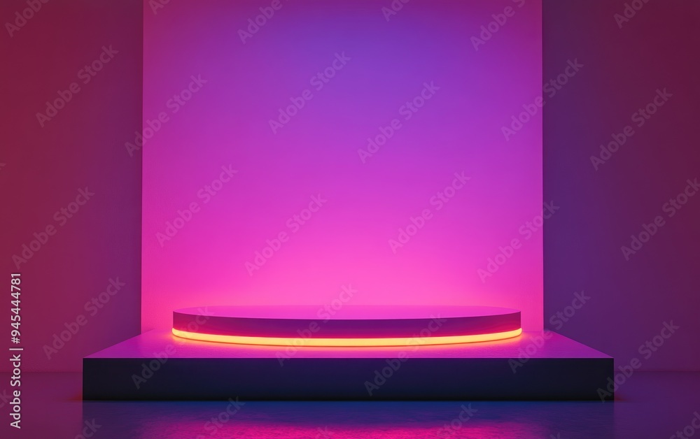 Poster 3D render of a background featuring a pedestal and a showcase showcasing an abstract minimal concept with blank space and a clean simple design in a minimalist style