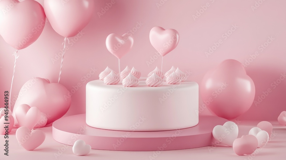 Aufkleber 3d render of a minimalistic sweet scene featuring a display podium for mockup and product branding p