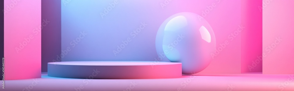 Poster 3D Rendering of an abstract background designed for minimalistic product presentation
