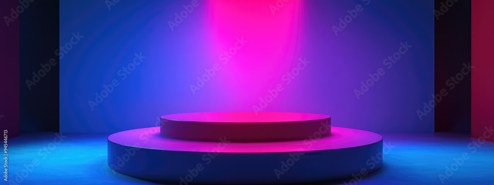 Aufkleber 3D rendering of an abstract geometric background featuring a cylindrical podium minimalistic primitive shapes and a modern mockup providing a blank template for a mesh showcase or display