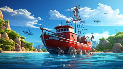 Obraz premium National Fisheries Day 21th September Generative AI