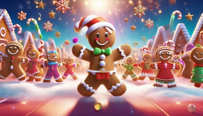 Fototapeta premium Christmas party in gingerbread land
