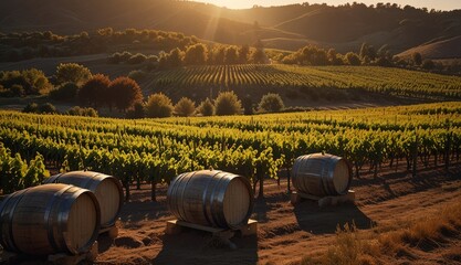 Obraz premium Golden Hour in the Vineyard