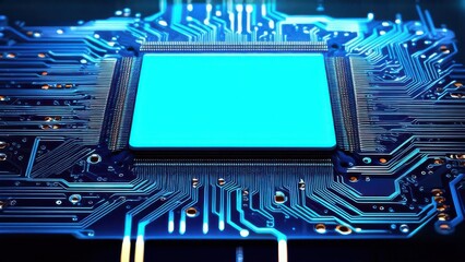 Fototapeta premium Artificial intelligence chipset on circuit board in futuristic concept technology artwork for web, banner, card, cover