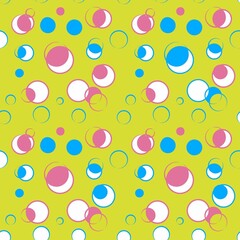 seamless pattern with circles on green backdrop