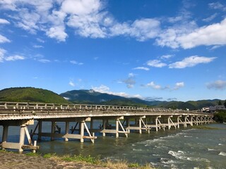 bridge over the river
京都　嵐山の渡月橋